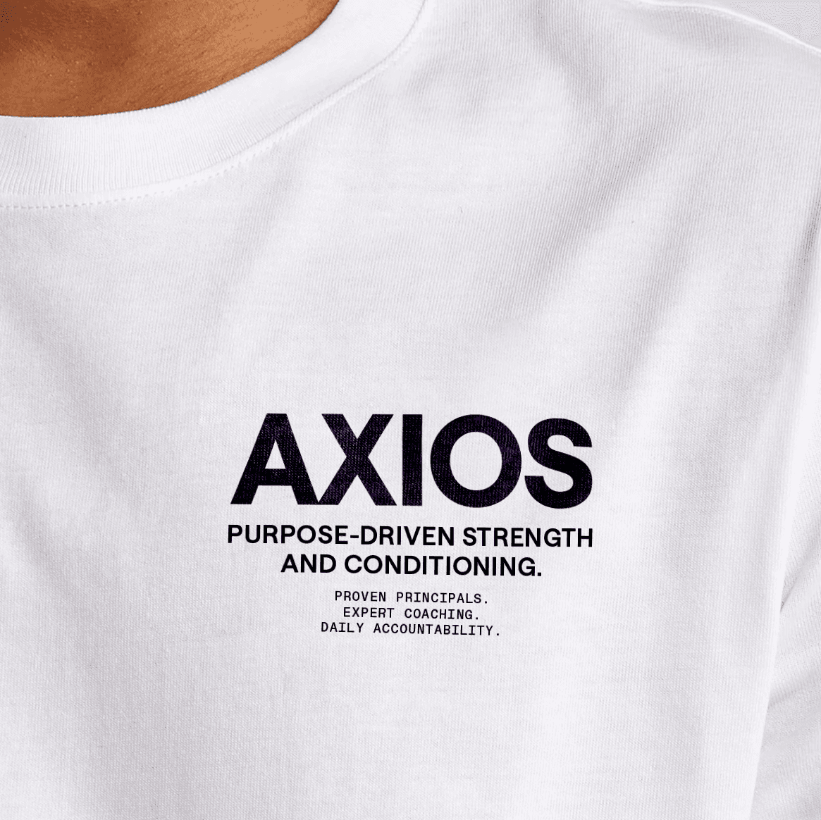 Axios training apparel with the Axios wordmark