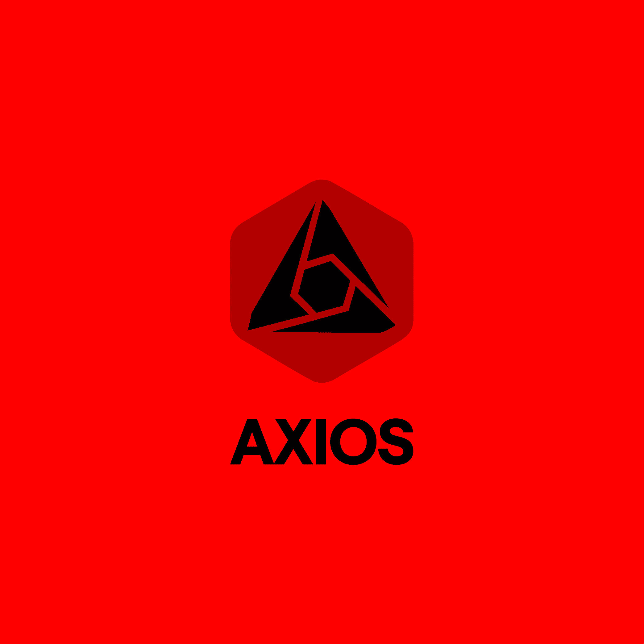 Axios mark and wordmark on red